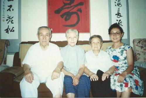 Grandparents Master Wu YingHua, Master Ma YueLiang & grandaunt in Shanghai in the 80s.